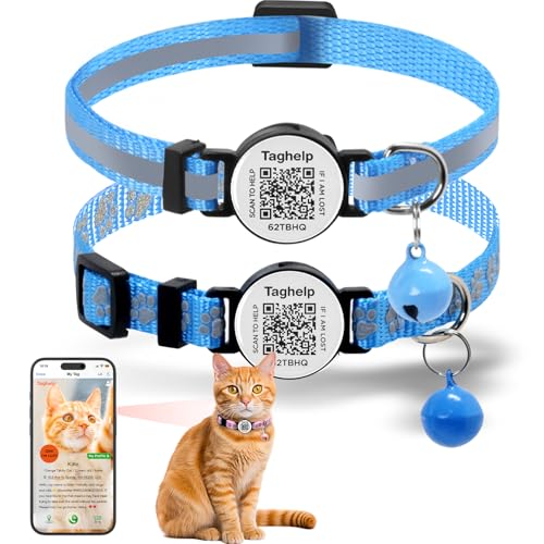 Solide und sichere Sicherheits-Halsbänder für Kätzchen, mit intelligentem QR-Code, ID-Tag für Mädchen und Jungen, für Katzen, Haustier-Halsband, leise, leicht, langlebig, QR-Code, Haustier-ID-Tags Solide und sichere Sicherheits-Halsbänder für Kätzchen, mit intelligentem QR-Code, ID-Tag für Mädchen und Jungen, für Katzen, Haustier-Halsband, leise, leicht, langlebig, QR-Code, Haustier-ID-Tags von Taghelp