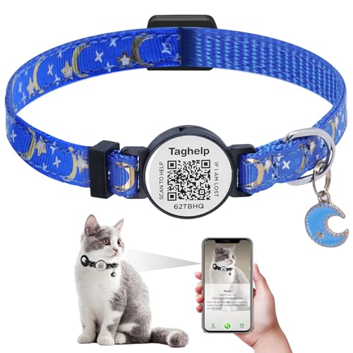 Verbesserte Version – Katzenhalsband, Sterne und Mond, reflektierend mit GPS, solide und sicher, Nylon, Haustierhalsband, abreißbares Katzenhalsband, kostenloser Ersatz, modifizierbares Verbesserte Version – Katzenhalsband, Sterne und Mond, reflektierend mit GPS, solide und sicher, Nylon, Haustierhalsband, abreißbares Katzenhalsband, kostenloser Ersatz, modifizierbares von Taghelp