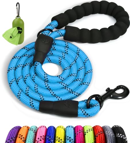 Taglory Hundeleine mit bequemen gepolsterten Griff, robuste Hundeleine zum Trainieren und Gassi gehen, 150×1.0cm Reflektierend Führleine aus weichem Nylon für mittelgroße Hunde,blau Taglory Hundeleine mit bequemen gepolsterten Griff, robuste Hundeleine zum Trainieren und Gassi gehen, 150×1.0cm Reflektierend Führleine aus weichem Nylon für mittelgroße Hunde,blau von Taglory