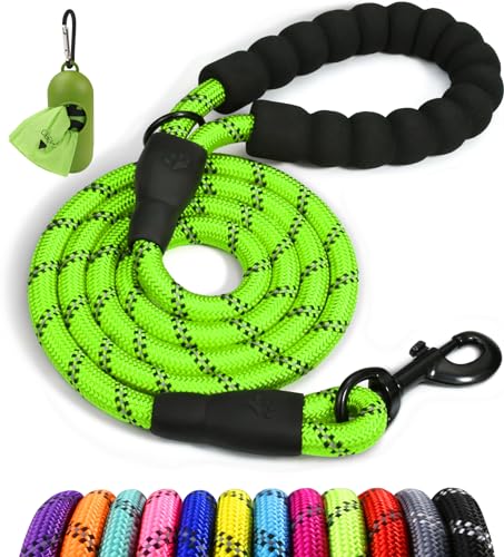 Taglory Hundeleine mit bequemen gepolsterten Griff, robuste Hundeleine zum Trainieren und Gassi gehen, 180×1.0cm Reflektierend Führleine aus weichem Nylon für mittelgroße Hunde, grün Taglory Hundeleine mit bequemen gepolsterten Griff, robuste Hundeleine zum Trainieren und Gassi gehen, 180×1.0cm Reflektierend Führleine aus weichem Nylon für mittelgroße Hunde, grün von Taglory