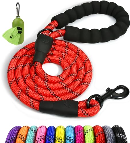 Taglory Hundeleine mit bequemen gepolsterten Griff, robuste Hundeleine zum Trainieren und Gassi gehen, 180×1.2cm Reflektierend Führleine aus weichem Nylon für große Hunde, rot Taglory Hundeleine mit bequemen gepolsterten Griff, robuste Hundeleine zum Trainieren und Gassi gehen, 180×1.2cm Reflektierend Führleine aus weichem Nylon für große Hunde, rot von Taglory