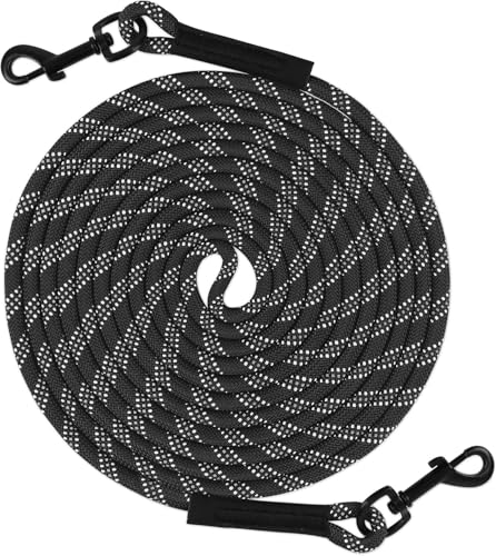Taglory Schleppleine 20m für Hunde | Reflektierendes Seil | Doppelter Haken | 8mm Schwarz Taglory Schleppleine 20m für Hunde | Reflektierendes Seil | Doppelter Haken | 8mm Schwarz von Taglory