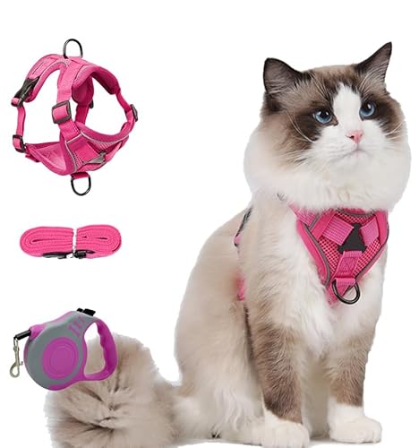 Taicols Atmungsaktives Netz, Harnet für Kätzchen, Welpen, verstellbar, mit reflektierenden Streifen, Leine für Katzen, verstellbar, Katzengeschirr, atmungsaktiv, reflektierend und 3 m einziehbare Taicols Atmungsaktives Netz, Harnet für Kätzchen, Welpen, verstellbar, mit reflektierenden Streifen, Leine für Katzen, verstellbar, Katzengeschirr, atmungsaktiv, reflektierend und 3 m einziehbare von Taicols