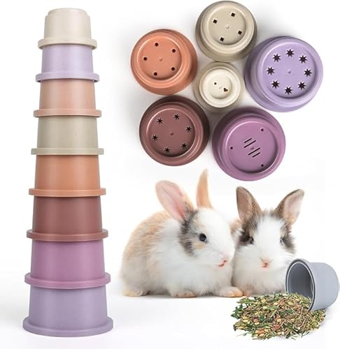Taicols Stapelbecher mit 8 Stück Spielzeug aus Kunststoff für Kaninchen, stapelbares Spielzeug für Kaninchen, kleine Tiere, die Lebensmittel verstecken und Spielzeug für Kaninchen stapelbar Taicols Stapelbecher mit 8 Stück Spielzeug aus Kunststoff für Kaninchen, stapelbares Spielzeug für Kaninchen, kleine Tiere, die Lebensmittel verstecken und Spielzeug für Kaninchen stapelbar von Taicols