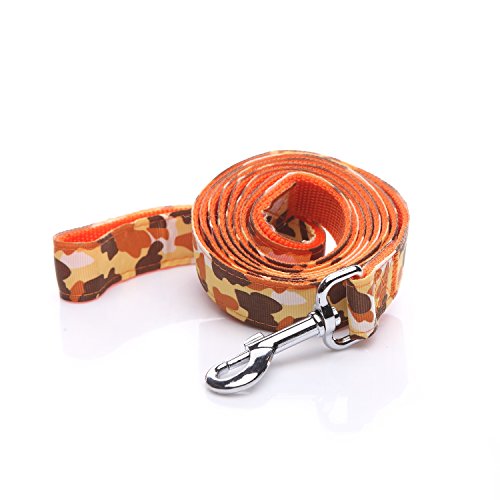 Robuste Hundeleine, 1,2 m lang, 2,5 cm breit, Nylon, Camouflage-Hundeleine für kleine und mittelgroße Hunde, 152 cm, Orange Robuste Hundeleine, 1,2 m lang, 2,5 cm breit, Nylon, Camouflage-Hundeleine für kleine und mittelgroße Hunde, 152 cm, Orange von Taida