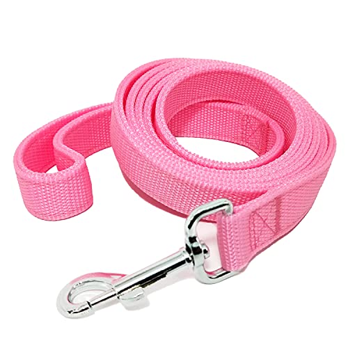 Robuste und langlebige Hundeleine aus Nylon mit 2 Schichten, 1,2 m lang, 2,5 cm breit für mittelgroße und große Hunde (2,5 x 1,8 m, Rosa) von Taida