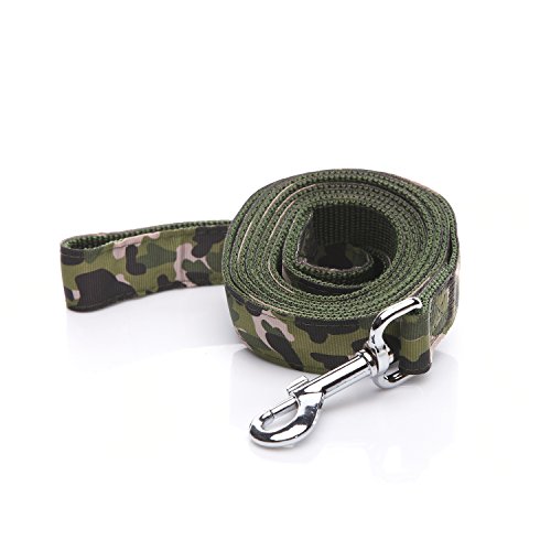 Strapazierfähige Hundeleine, 1,2 m lang, 2,5 cm breit, Nylon, Camouflage-Hundeleine für kleine und mittelgroße Hunde, 152 cm, Grün Strapazierfähige Hundeleine, 1,2 m lang, 2,5 cm breit, Nylon, Camouflage-Hundeleine für kleine und mittelgroße Hunde, 152 cm, Grün von Taida