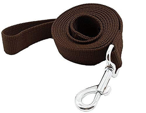 Trainingsleine aus Nylon, Traktionsseil, 1,2 m, 1,5 m, 1,6 cm, 2,5 cm breit, für kleine und mittelgroße Hunde (2,5 x 2,4 m, Braun) von Taida