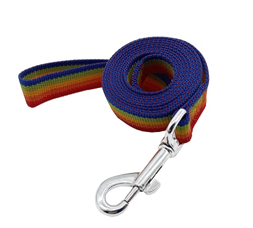 Trainingsleine aus Nylon, Traktionsseil, 1,2 m, 1,5 m, 1,6 cm, 2,5 cm breit, für kleine und mittelgroße Hunde (2,5 x 2,4 m, Regenbogen) von Taida