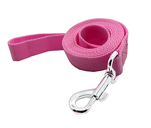 Trainingsleine aus Nylon, Traktionsseil, 1,2 m, 1,5 m lang, 1,6 cm, 1,9 cm breit, 2,5 cm breit, für kleine und mittelgroße Hunde (1,9 cm x 1,2 m, Rosa) von Taida