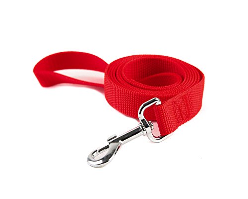 Trainingsleine aus Nylon, Zugseil, 1,2 m, 1,5 m, 1,6 cm, 2,5 cm breit, für kleine und mittelgroße Hunde (1,6 x 1,2 m, Rot) von Taida