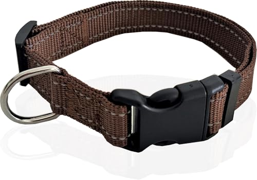 Verstellbares Nylon-Hundehalsband, reflektierendes Halsband, 2,5 cm, 1,9 cm, 1,6 cm breit, für große, mittelgroße und kleine Hunde Verstellbares Nylon-Hundehalsband, reflektierendes Halsband, 2,5 cm, 1,9 cm, 1,6 cm breit, für große, mittelgroße und kleine Hunde von Taida