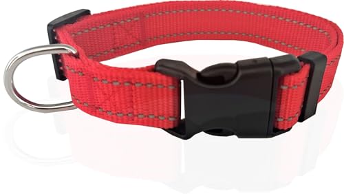 Verstellbares Nylon-Hundehalsband, reflektierendes Halsband, 2,5 cm, 1,9 cm, 1,6 cm breit, für große, mittelgroße und kleine Hunde Verstellbares Nylon-Hundehalsband, reflektierendes Halsband, 2,5 cm, 1,9 cm, 1,6 cm breit, für große, mittelgroße und kleine Hunde von Taida
