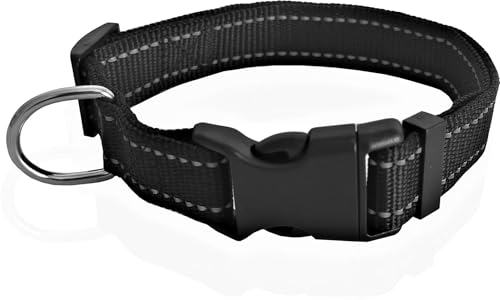 Verstellbares Nylon-Hundehalsband, reflektierendes Halsband, 2,5 cm, 1,9 cm, 1,6 cm breit, für große, mittelgroße und kleine Hunde Verstellbares Nylon-Hundehalsband, reflektierendes Halsband, 2,5 cm, 1,9 cm, 1,6 cm breit, für große, mittelgroße und kleine Hunde von Taida
