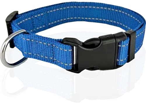 Verstellbares Nylon-Hundehalsband, reflektierendes Halsband, 2,5 cm, 1,9 cm, 1,6 cm breit, für große, mittelgroße und kleine Hunde Verstellbares Nylon-Hundehalsband, reflektierendes Halsband, 2,5 cm, 1,9 cm, 1,6 cm breit, für große, mittelgroße und kleine Hunde von Taida