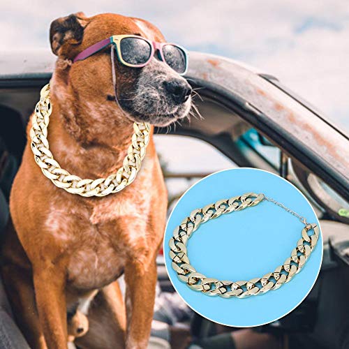 Taidda- Hunde Halskette Gold, Choke Dekoration Halsband Hundehalsband, Hunde Kettenhalsband Gold, Modisches Glänzendes Haustier Goldkette Hundehalsbänder Für Hip-hop Coolen Stil von Taidda