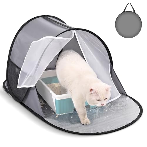 TailTastic Faltbares Katzenklo – keine Montage erforderlich, All-in-One-Sichtschutz für große Katzentoiletten, auslaufsicheres Design, leicht zu reinigen und zusammenklappbare Aufbewahrung (116,8 x von TailTastic