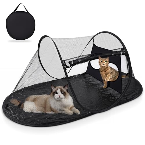 Tailtastic Outdoor-Katzenzelt mit Pop-Up-Design, Haustiergehege für drinnen und draußen, mit Sprungtuch, tragbares Sonnenbaden und Reisen, Katzenhaus mit Aufbewahrungstasche Tailtastic Outdoor-Katzenzelt mit Pop-Up-Design, Haustiergehege für drinnen und draußen, mit Sprungtuch, tragbares Sonnenbaden und Reisen, Katzenhaus mit Aufbewahrungstasche von TailTastic