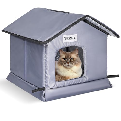 Tailtastic Wetterfestes & isoliertes Katzenhaus für den Außenbereich, einfache Montage, erhöhter Boden verhindert Überschwemmungen, warmer Unterschlupf für Gemeinschafts-/Outdoor-Katzen (klein) Tailtastic Wetterfestes & isoliertes Katzenhaus für den Außenbereich, einfache Montage, erhöhter Boden verhindert Überschwemmungen, warmer Unterschlupf für Gemeinschafts-/Outdoor-Katzen (klein) von TailTastic