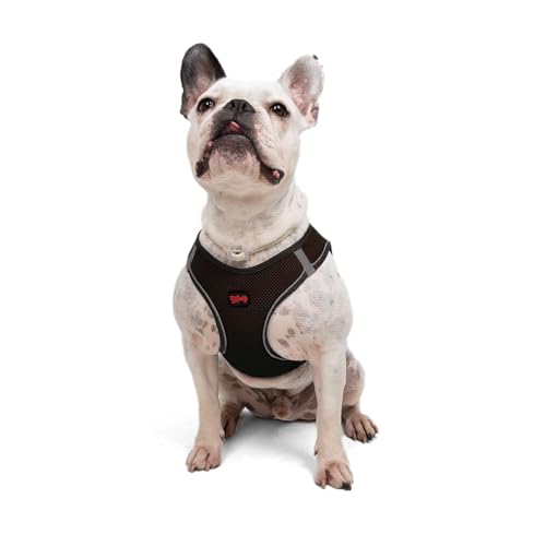 Tailpetz Hundegeschirr, verstellbares Step-in-Hundegeschirr für große Hunde, reflektierendes Welpengeschirr für Welpentraining, großes Hundegeschirr für Jungen, Mädchen, Hundeweste, Geschirr (Braun, von Tailpetz