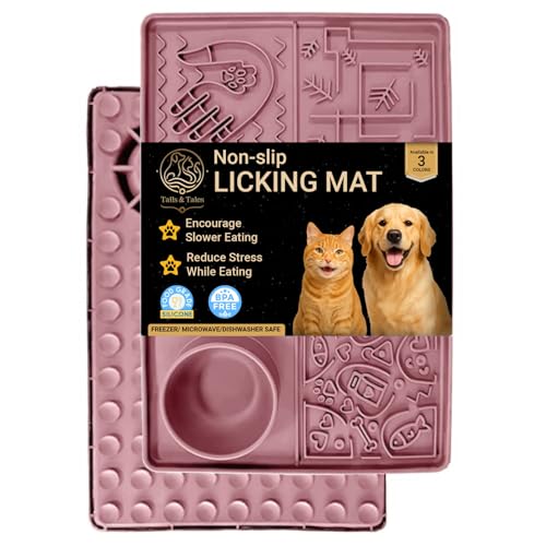 Tails & Tales Haustier Leckmatte Große Größe mit Anti-Rutsch-Saugnäpfen, Hund & Katze Slow Feeder für Angstlinderung, Fellpflege Badetrainingsmatte für Erdnussbutter & Joghurt Tails & Tales Haustier Leckmatte Große Größe mit Anti-Rutsch-Saugnäpfen, Hund & Katze Slow Feeder für Angstlinderung, Fellpflege Badetrainingsmatte für Erdnussbutter & Joghurt von Tails & Tales