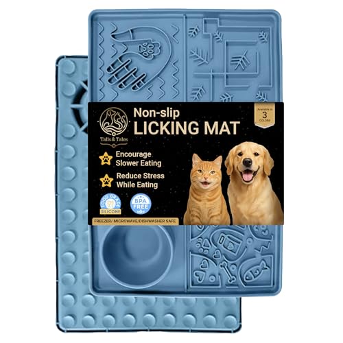 Tails & Tales Haustier Leckmatte Große Größe mit Anti-Rutsch-Saugnäpfen, Hund & Katze Slow Feeder für Angstlinderung, Fellpflege Badetrainingsmatte für Erdnussbutter & Joghurt Tails & Tales Haustier Leckmatte Große Größe mit Anti-Rutsch-Saugnäpfen, Hund & Katze Slow Feeder für Angstlinderung, Fellpflege Badetrainingsmatte für Erdnussbutter & Joghurt von Tails & Tales