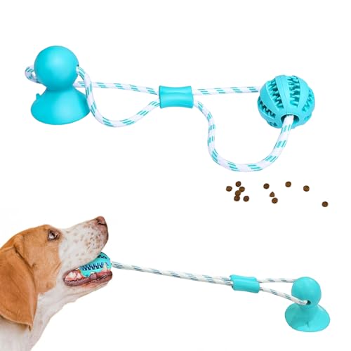Hunde-Zahnball aus Gummi, mit Saugnapf und Seil, Blau Hunde-Zahnball aus Gummi, mit Saugnapf und Seil, Blau von Tailwag
