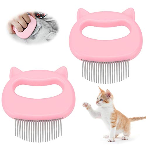 Katzenbürste,2 Stück Katzenkamm,Katzenbürste Langhaar,Bürste Hund Kurzhaar,Massagekamm für Haustier Katzen,Massagekamm Haustier,Bürste für Entfernung von Losen Haaren Fellpflege Reinigung (Rosa) von TaimeiMao