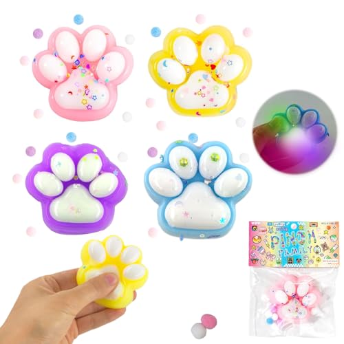 TaimeiMao 4 Stück LED Katzenpfoten Squishy,Cat Paw Squishy,Taba Squishy Pfote,Cat Paw Squeeze Toy,Süße Weiche Katzenpfoten Spielzeug, zum Konzentrieren, Angst Relief für Kinder Erwachsene TaimeiMao 4 Stück LED Katzenpfoten Squishy,Cat Paw Squishy,Taba Squishy Pfote,Cat Paw Squeeze Toy,Süße Weiche Katzenpfoten Spielzeug, zum Konzentrieren, Angst Relief für Kinder Erwachsene von TaimeiMao