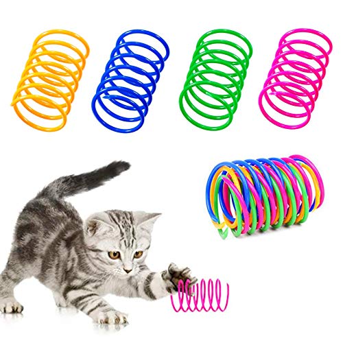 TaimeiMao 20 Stück Cat Spring Spielzeug - Kunststoff Spiralfedern für Katzen, Bunte Neuheit Haustiere Spiralen von TaimeiMao