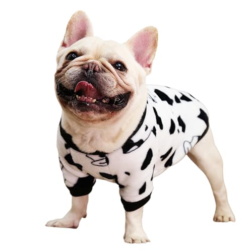 Hundepullover für Welpen, weich, vielseitig, dekorativer Flanell, schwarz-weiß, Kuh-Hundepullover für Herbst Hundepullover für Welpen, weich, vielseitig, dekorativer Flanell, schwarz-weiß, Kuh-Hundepullover für Herbst von Tainrunse