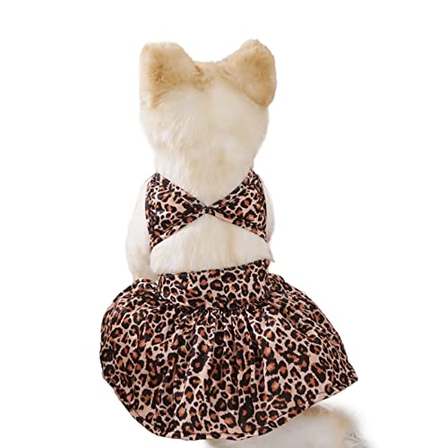Tainrunse 1 Set Hunde-Strandkleid, extra weich, schönes Bikini-Badeanzug-Kleid mit Haustier-Hunde-Aufdruck Leopard XL von Tainrunse