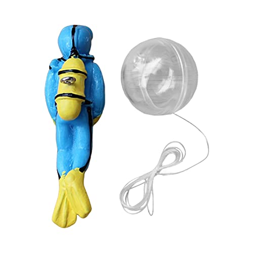 Tainrunse Aquarium Dekoration Harmlos Cartoon Taucher Leuchtende Figur Puppe Safe Blue1 von Tainrunse