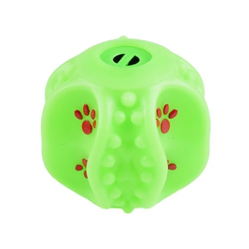 Tainrunse Bissfester Haustierspielzeug-Ball, Vinylmaterial, interaktiv, auslaufsicher, langlebig, mit eingebautem Soundgenerator, spannende Puzzle-Zähne für Grün von Tainrunse