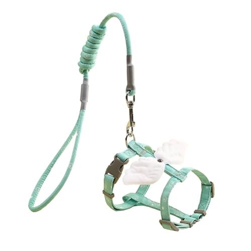 Tainrunse Cat Chest Strap Cartoon Angel Wing Cat Traction Leash Set Breathable Green M von Tainrunse