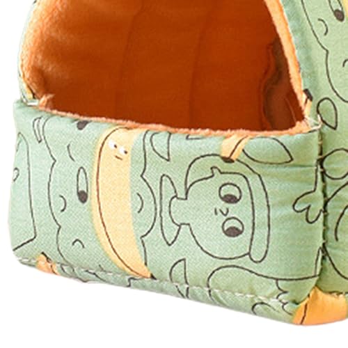 Tainrunse Eichhörnchen-Bett, atmungsaktiv, halbgeschlossenes Design, hübsches Cartoon-Hamster, Ratten-Hängematte, Nest Bett, grün, L von Tainrunse