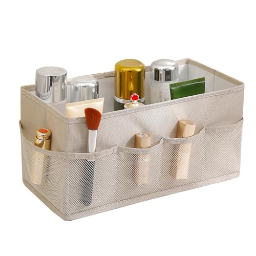 Tainrunse Faltbare Schlafzimmer-Aufbewahrungsbox, Schreibtisch-Organizer, Faltbare Aufbewahrungsbox mit Netztaschen, großes Fassungsvermögen, Organizer für Unterwäsche, Kosmetik, Schreibwaren Bei von Tainrunse