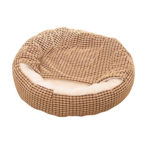 Tainrunse Halbgeschlossenes Katzennest, gemütliches Haustierbett für Katzen, Winter-Katzennest, weich, atmungsaktiv, Baumwollbett für kleine Hunde, hält Haustier warm, gemütlich, Kaffee, Größe M Tainrunse Halbgeschlossenes Katzennest, gemütliches Haustierbett für Katzen, Winter-Katzennest, weich, atmungsaktiv, Baumwollbett für kleine Hunde, hält Haustier warm, gemütlich, Kaffee, Größe M von Tainrunse