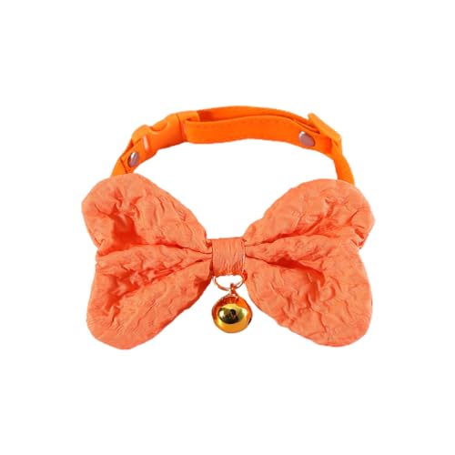 Tainrunse Halsband für Haustiere, für Hunde und Katzen, mit Schleife, Orange von Tainrunse