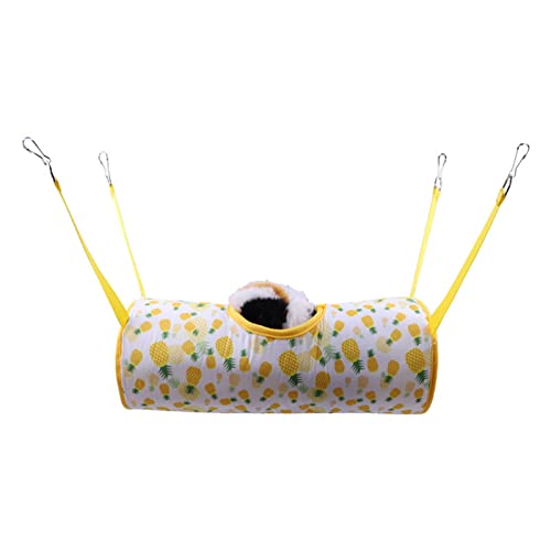 Tainrunse Hamster-Hängematte, Kleintiere, zum Aufhängen, Tunnel, Haustier-Versteck, Spielzeug, dekorativ, exquisites Muster, umweltfreundliches Polyester Gelb Tainrunse Hamster-Hängematte, Kleintiere, zum Aufhängen, Tunnel, Haustier-Versteck, Spielzeug, dekorativ, exquisites Muster, umweltfreundliches Polyester Gelb von Tainrunse