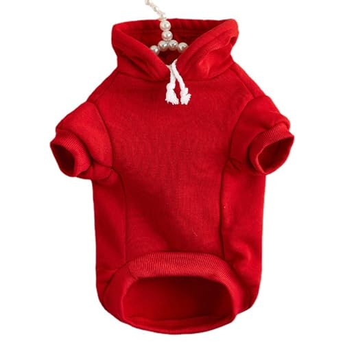 Tainrunse Haustierkostüm, verdicktes Kapuzen-Top, antiallergen, einfarbig, Rot, Größe L Tainrunse Haustierkostüm, verdicktes Kapuzen-Top, antiallergen, einfarbig, Rot, Größe L von Tainrunse