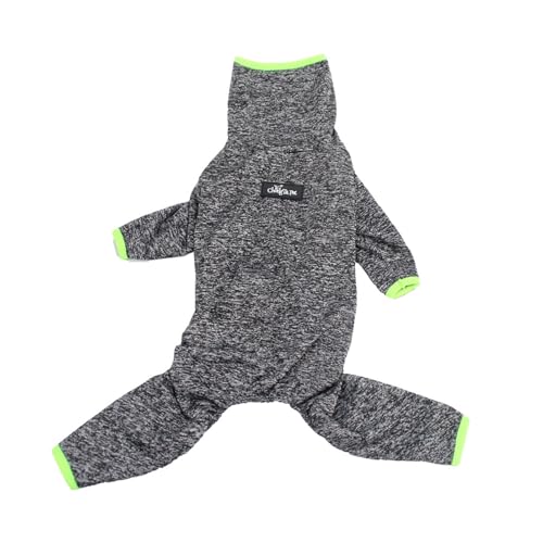 Tainrunse Hundepullover mit Ellenbogenschonern, vierbeinig, hoher Kragen, gemütlich, Winter, groß, weich, warm, für kaltes Grau, Größe C von Tainrunse
