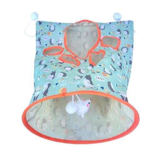 Tainrunse Interaktive Katzenspielzeugtasche mit Plüschball, Knisterpapier, faltbar, gegen Langeweile, perfekt für den Innenbereich, Grün Tainrunse Interaktive Katzenspielzeugtasche mit Plüschball, Knisterpapier, faltbar, gegen Langeweile, perfekt für den Innenbereich, Grün von Tainrunse