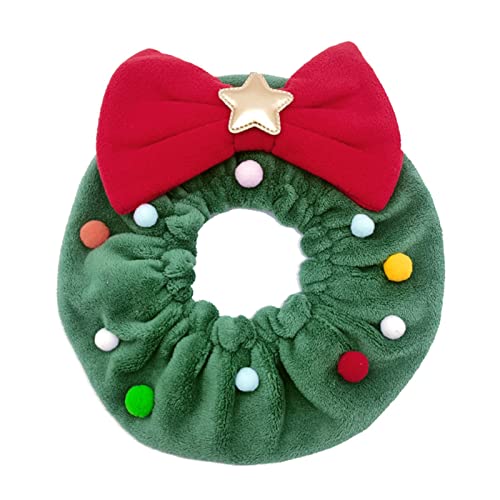 Tainrunse Katzenhalsband, bunt, Haarbälle, Weihnachten, Haustier-Halsband mit roter Schleife, attraktiv, grün, Größe XL von Tainrunse