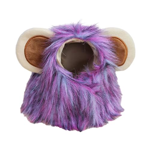 Tainrunse Modische Haustier-Kopfbedeckung, entzückende Löwenform, Hundehut, Verschlussband, Katzenkopfbedeckung, Haustierbedarf, Lila, Größe M Tainrunse Modische Haustier-Kopfbedeckung, entzückende Löwenform, Hundehut, Verschlussband, Katzenkopfbedeckung, Haustierbedarf, Lila, Größe M von Tainrunse