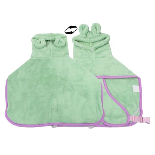 Tainrunse Pet Bath Gown Large Medium Small Dogs Cats Drying Coat Hooded Pet Accessories Light Green L von Tainrunse