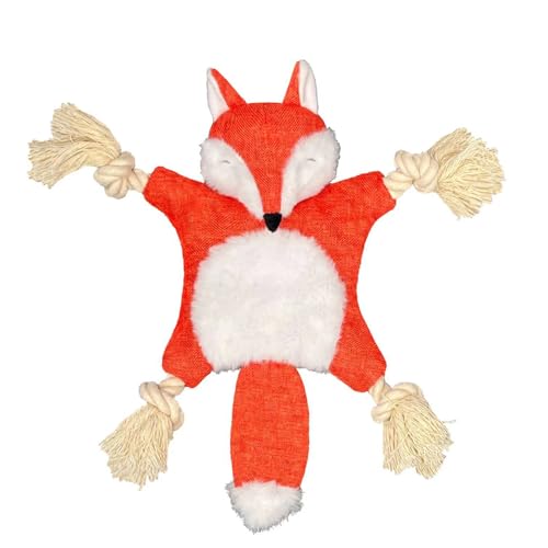 Tainrunse Pet Toy Plush Durable Pet Toy Pet Toy Bissfest Interactive Dog Squeaky Toy Cartoon Animal Shape Plush Dog Chew Toy Pet Supplies Fox von Tainrunse