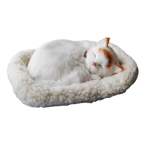 Tainrunse Simuliertes schlafendes Katzenspielzeug, realistisches Atmen mit weißer Matte, batteriebetriebenes Kunstfell, Ornament für Foto-Requisite, Kinder, Tierliebhaber, Geburtstag C Tainrunse Simuliertes schlafendes Katzenspielzeug, realistisches Atmen mit weißer Matte, batteriebetriebenes Kunstfell, Ornament für Foto-Requisite, Kinder, Tierliebhaber, Geburtstag C von Tainrunse
