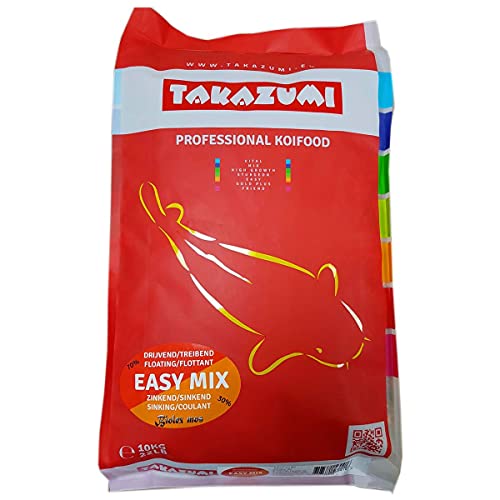 Takazumi Easy Mix Koifutter (Winterfutter) Teich Fischfutter Ø4,5 mm Mix aus Gold Plus + Easy bis 4°C - 10 kg Sack von Takazumi