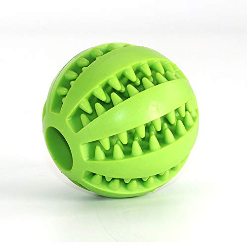 Takezuaa Hundespielzeug Ball, Kauspielzeug Interaktives Hundepuzzlespielzeug Ball, Hund Feeder Ball Trainingszahn Intelligenzspielzeug für Hunde Ball mit Zahnreinigung Spielzeug(Grün，5cm) von Takezuaa